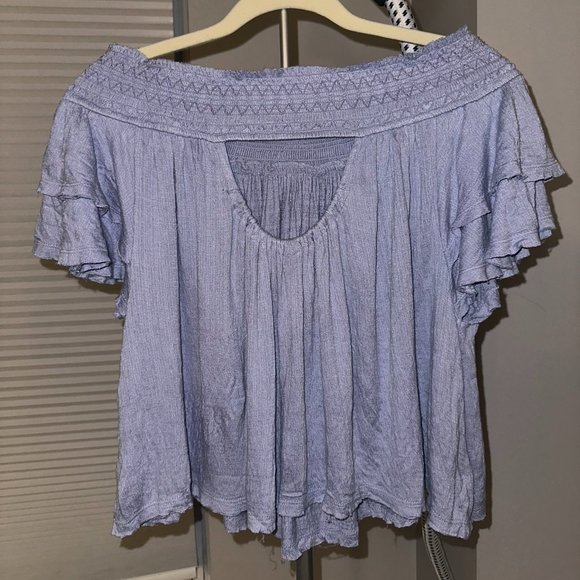 Free People Lilac Off the Shoulder Blouse, size S - Picture 3 of 4